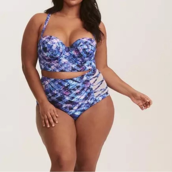 NWOT Torrid Vixen Underwire Push-Up Swimsuit Bikini Set High Waist Bottoms 1X
